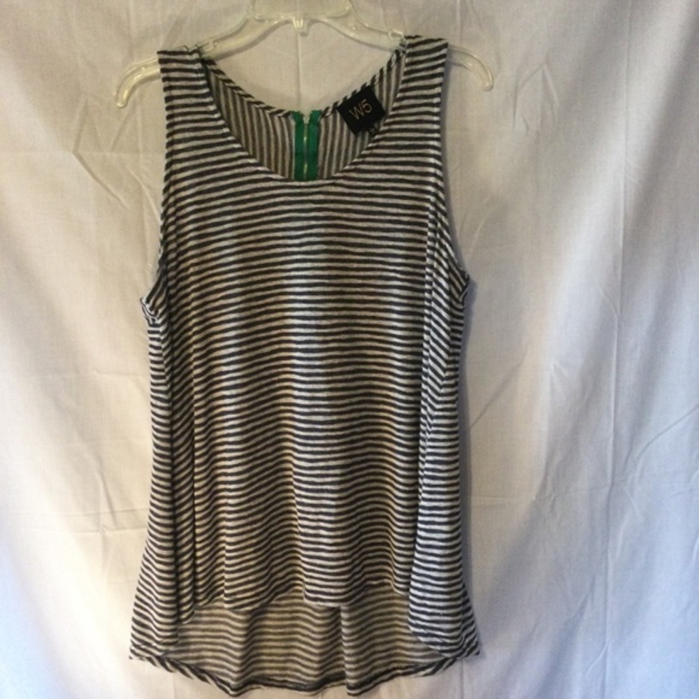 Anthropologie W5 Blue & Tan Sleeveless Tank Top L - Picture 1 of 8